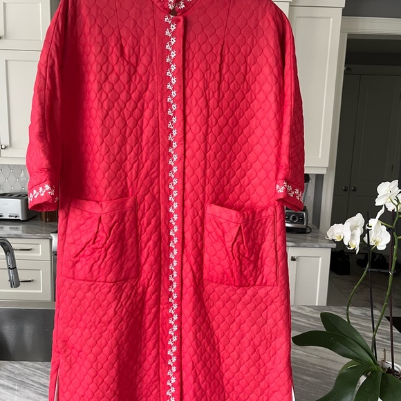 Vintage quilted nylon zip up dressing gown size small - Picture 8 of 17
